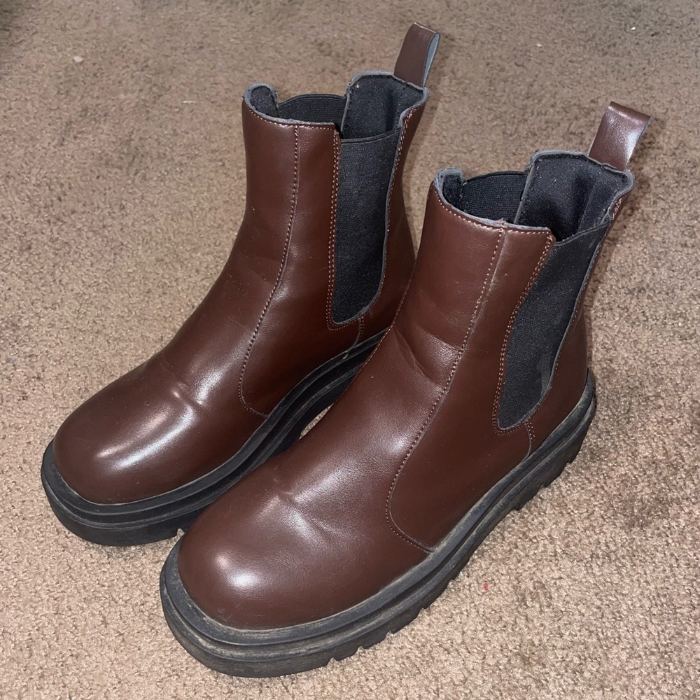 Chunky brown boots